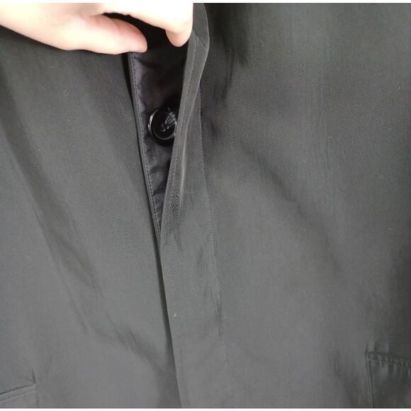 Bachrach Mens Trench Coat Black Collared - Picture 2 of 14